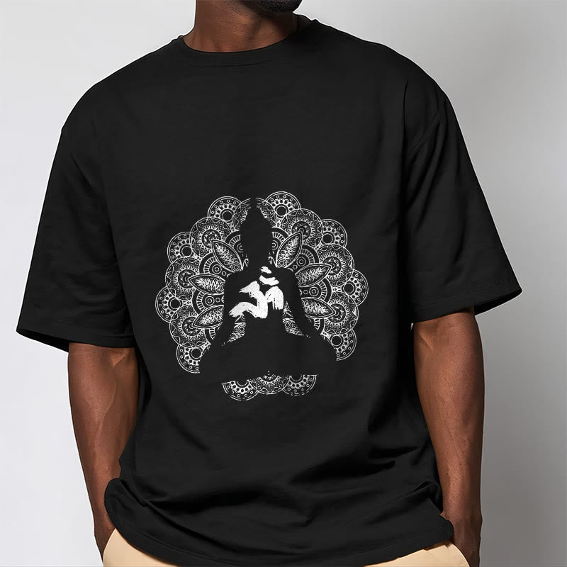 Camiseta con estampado de símbolo Om y mandala de colores puros con Buddha Stones - image 1