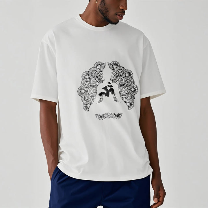 Camiseta con estampado de símbolo Om y mandala de colores puros con Buddha Stones - image 6