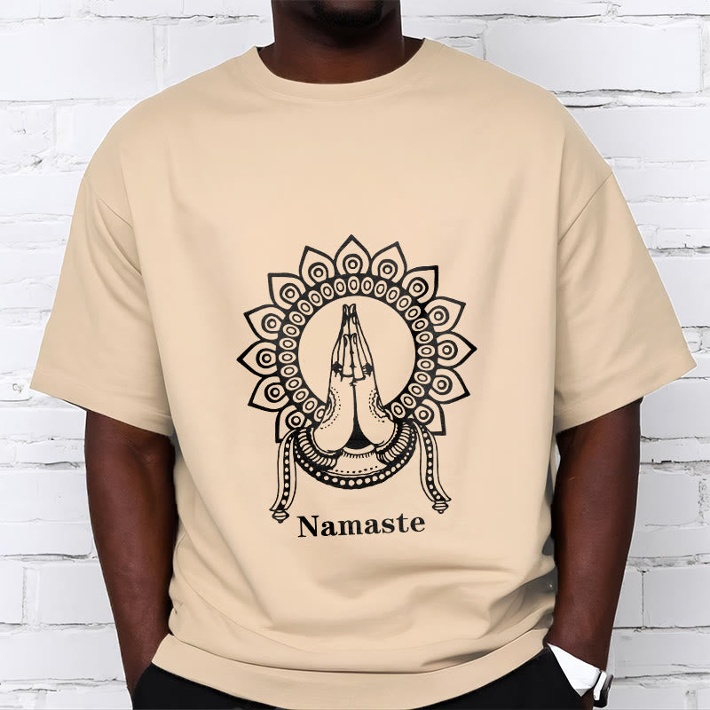 Camiseta con estampado de mandala y gesto de Namaste con Buddha Stones - image 9