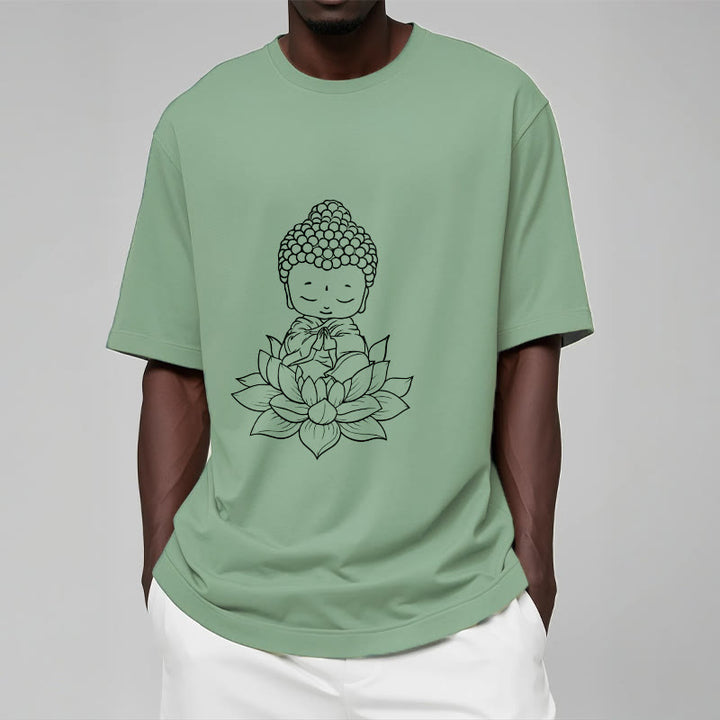 Camiseta con estampado de flor de loto y Buda en paz con Buddha Stones de Buda - image 16
