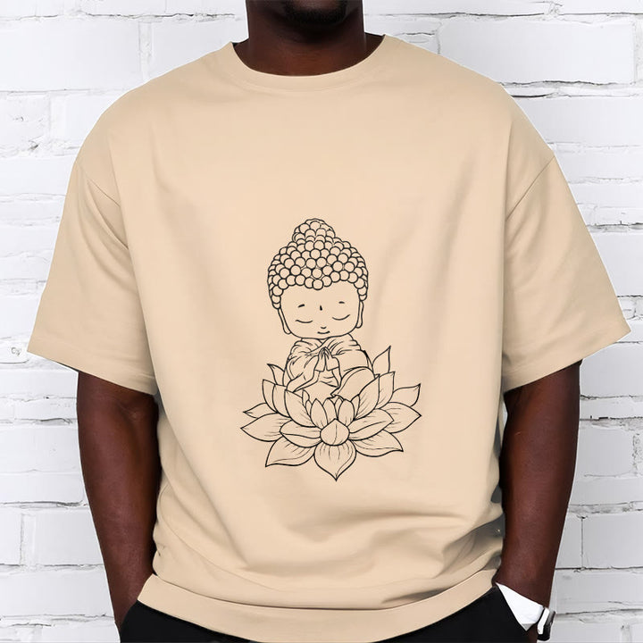 Camiseta con estampado de flor de loto y Buda en paz con Buddha Stones de Buda - image 10
