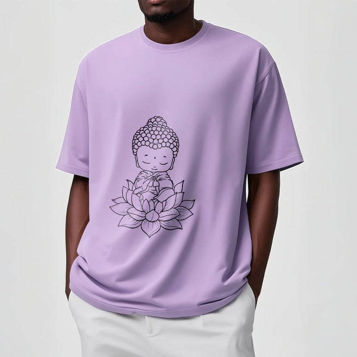 Camiseta con estampado de flor de loto y Buda en paz con Buddha Stones de Buda - image 18