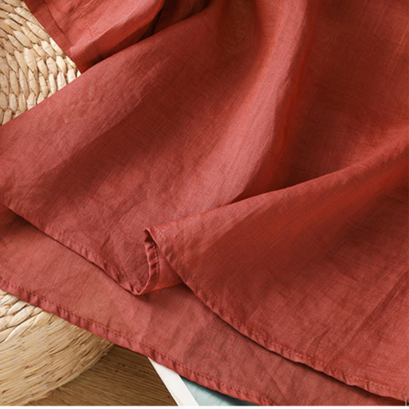 Camisa informal de algodón y poliéster con bordado de flores y Buddha Stones para mujer, de media manga y cuello redondo - image 6