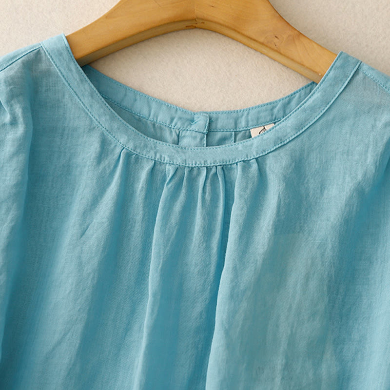 Camiseta informal de algodón y poliéster con cuello redondo para mujer con diseño de Buddha Stones - image 10