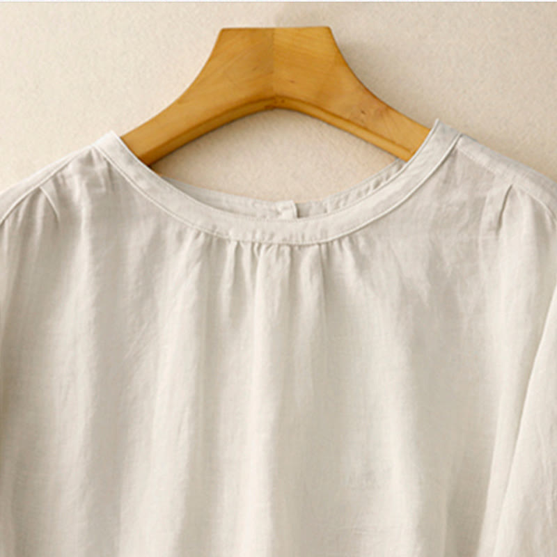 Camiseta informal de algodón y poliéster con cuello redondo para mujer con diseño de Buddha Stones - image 14