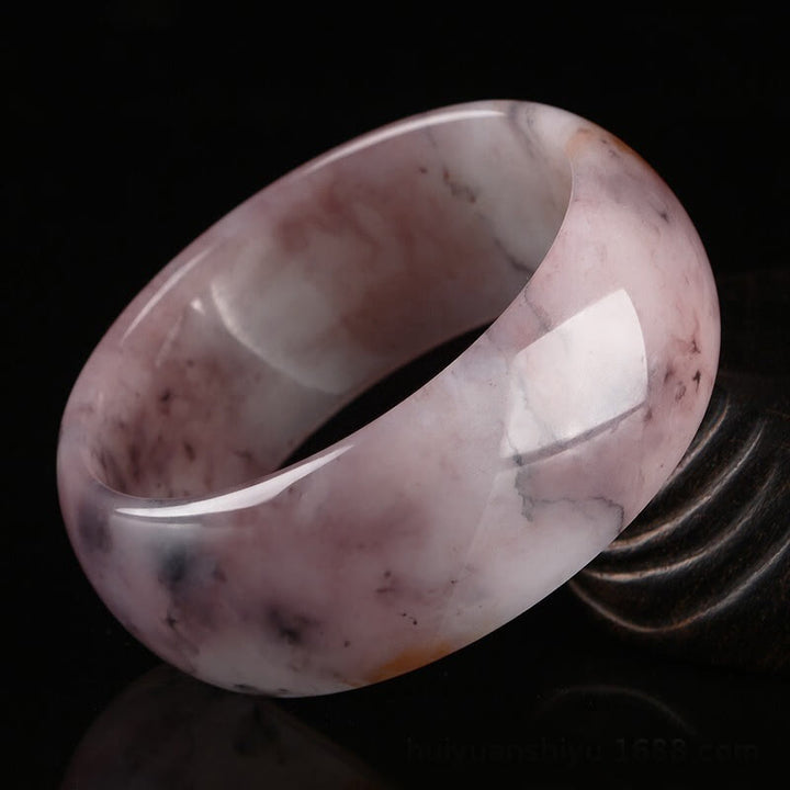 Brazalete de protección de la felicidad de jade púrpura con Buddha Stones - 19 mm - 62-64 mm - image 10