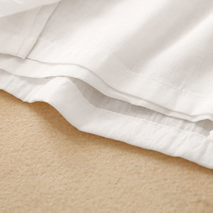 Pantalones anchos de Buddha Stones y algodón para mujer con diseño de rana y botones en el dobladillo y aberturas, con bolsillos - image 10