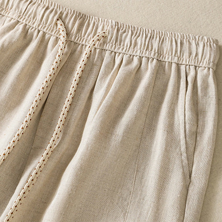 Pantalones anchos de algodón para mujer con cordón y cuentas bordadas con Buddha Stones y bolsillos - image 16