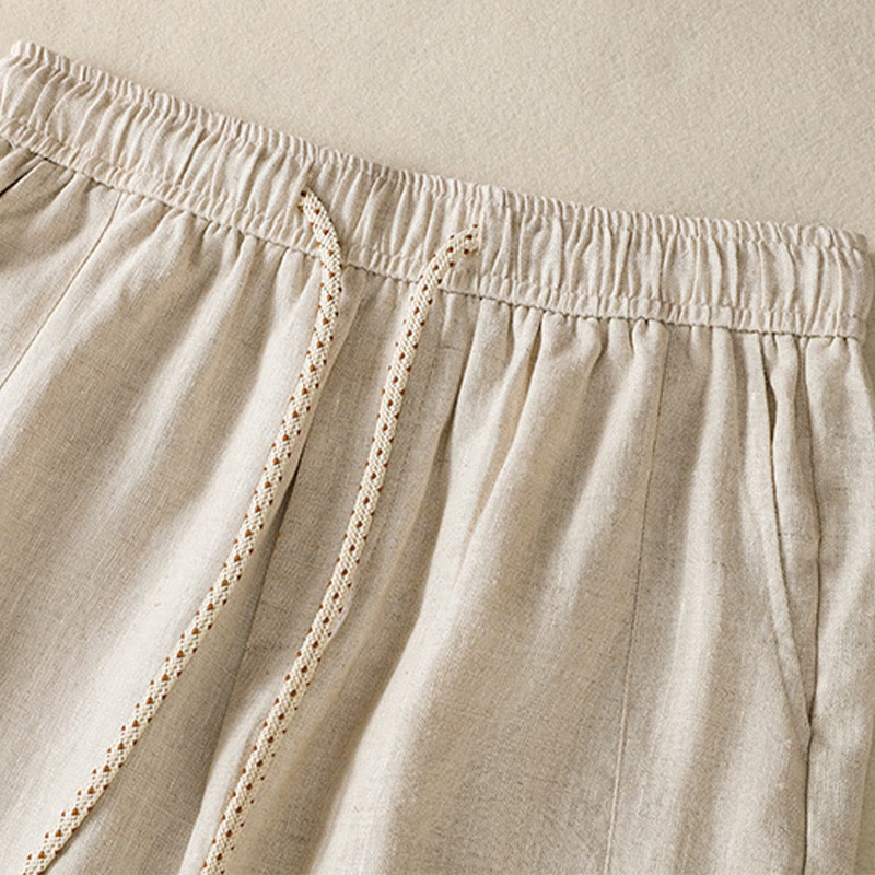 Pantalones anchos de algodón para mujer con cordón y cuentas bordadas con Buddha Stones y bolsillos - image 15