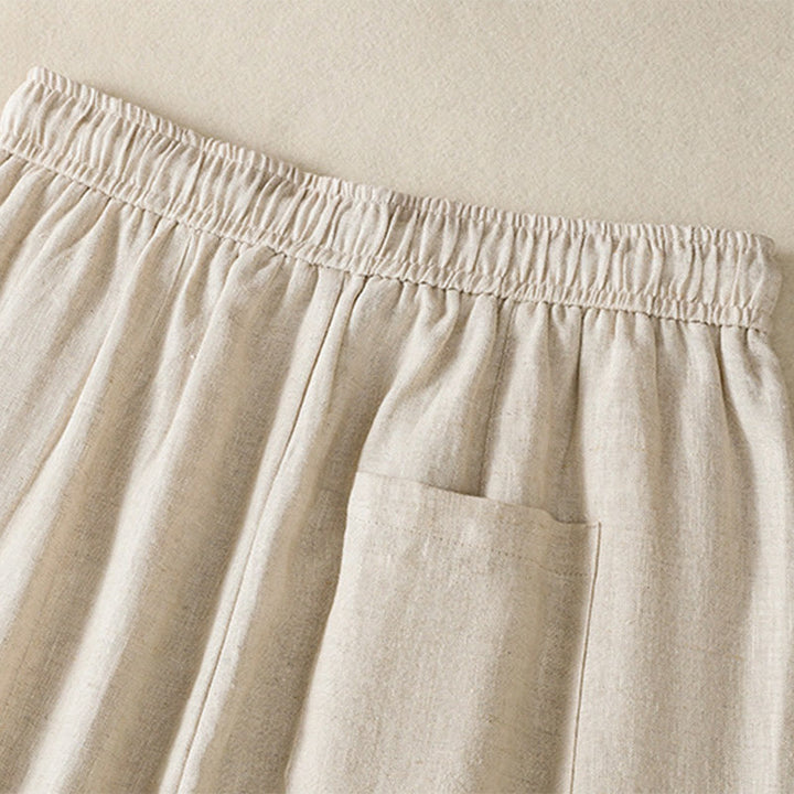Pantalones anchos de algodón para mujer con cordón y cuentas bordadas con Buddha Stones y bolsillos - image 17