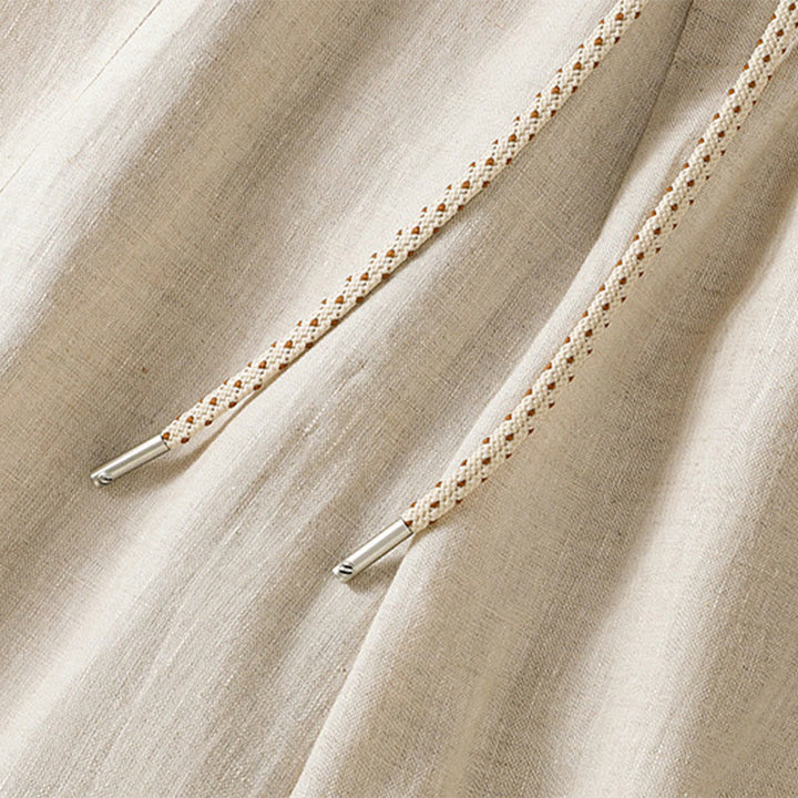 Pantalones anchos de algodón para mujer con cordón y cuentas bordadas con Buddha Stones y bolsillos - image 18