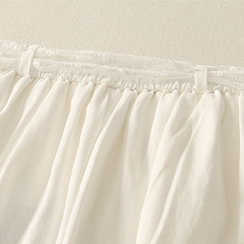 Pantalones de algodón de pierna ancha con bolsillos y cinturón de encaje de color liso para mujer de Buddha Stones Daily - image 9