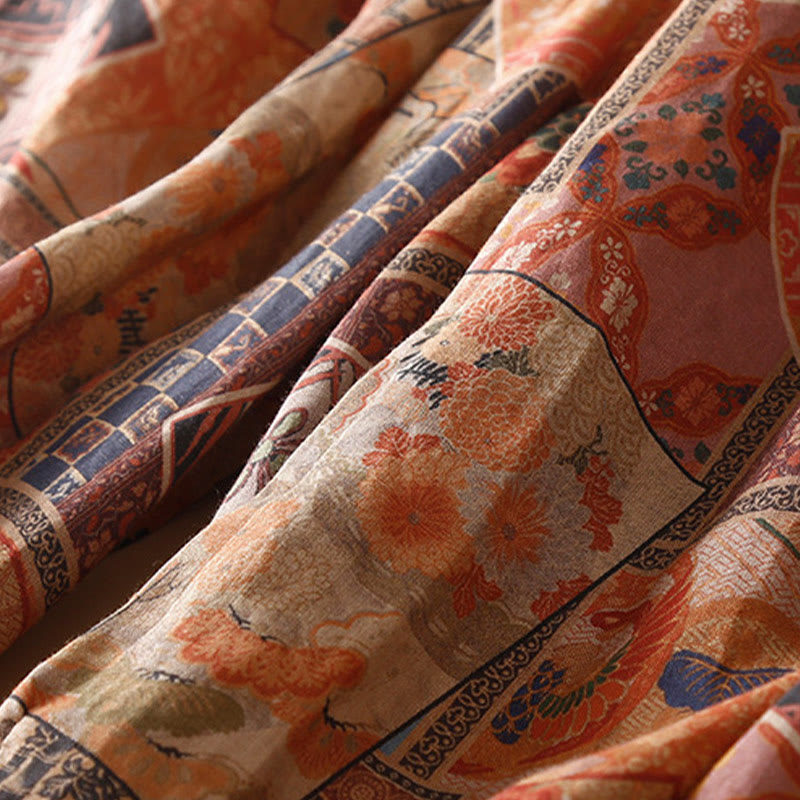 Pantalones harén para mujer con diseño retro informal de botones de rana chinos y bolsillos, con Buddha Stones - image 18