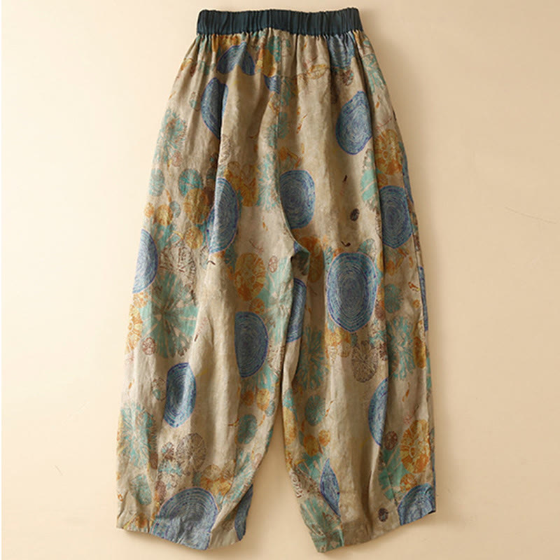 Pantalones harén para mujer con diseño retro informal de botones de rana chinos y bolsillos, con Buddha Stones - image 8