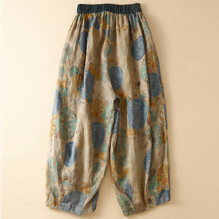 Pantalones harén para mujer con diseño retro informal de botones de rana chinos y bolsillos, con Buddha Stones - image 7