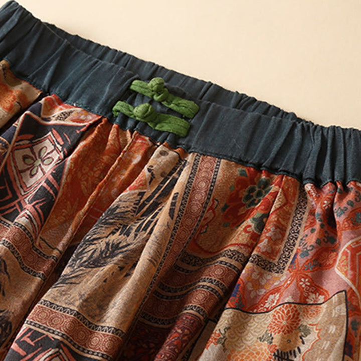 Pantalones harén para mujer con diseño retro informal de botones de rana chinos y bolsillos, con Buddha Stones - image 15