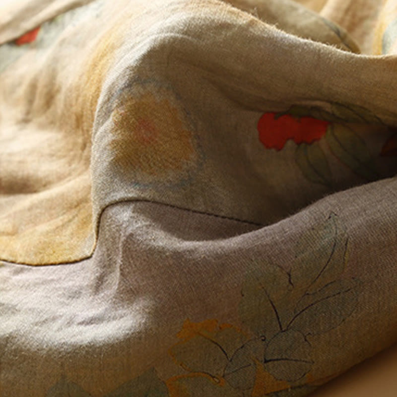 Pantalones harén para mujer con diseño retro informal de botones de rana chinos y bolsillos, con Buddha Stones - image 3