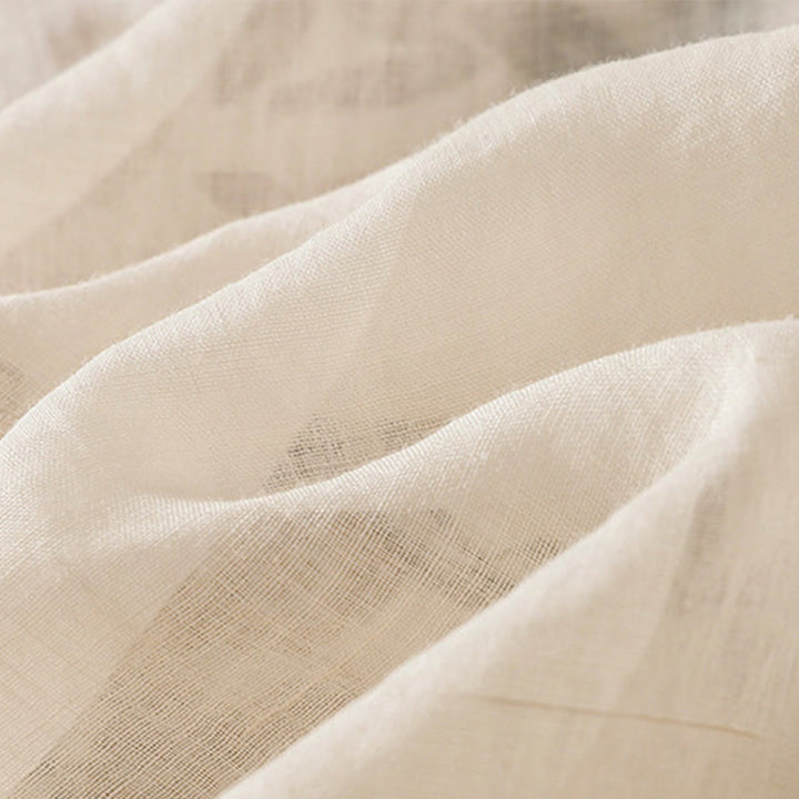 Camiseta de algodón para mujer con bordado floral retro de Buddha Stones, manga tres cuartos - image 7