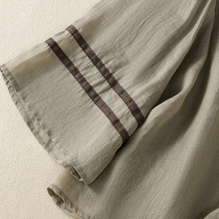 Camiseta de algodón para mujer con bordado floral retro de Buddha Stones, manga tres cuartos - image 13