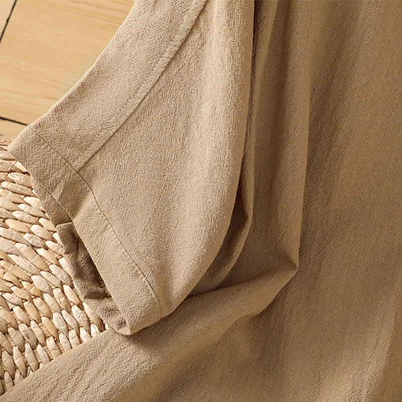 Camisa informal de lino y algodón para mujer, de manga corta, con botones y bolsillo , de Buddha Stones - image 31