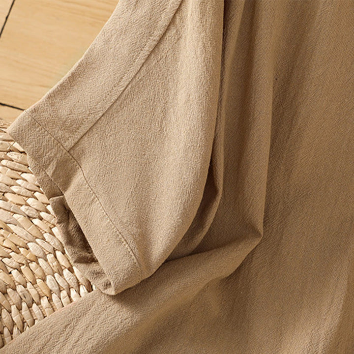 Camisa informal de lino y algodón para mujer, de manga corta, con botones y bolsillo , de Buddha Stones - image 31