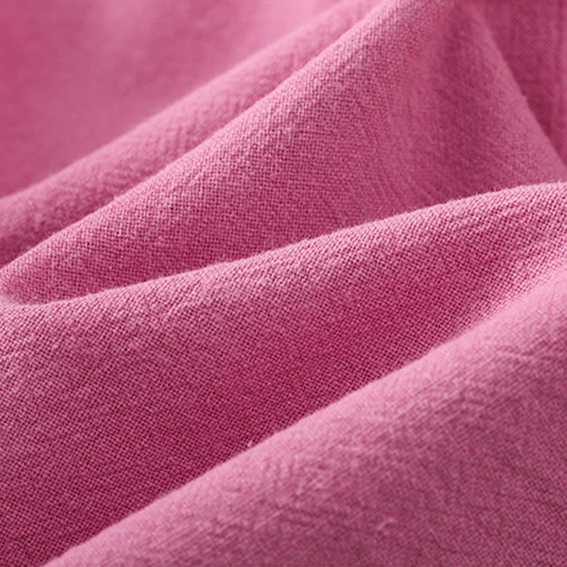 Camisa informal de lino y algodón para mujer, de manga corta, con botones y bolsillo , de Buddha Stones - image 39