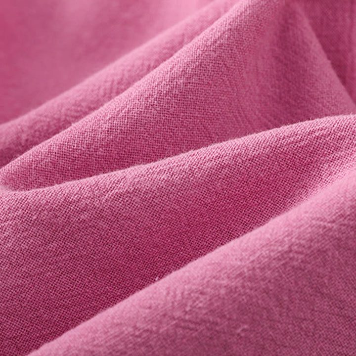 Camisa informal de lino y algodón para mujer, de manga corta, con botones y bolsillo , de Buddha Stones - image 39