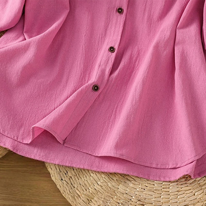 Camisa informal de lino y algodón para mujer, de manga corta, con botones y bolsillo , de Buddha Stones - image 38