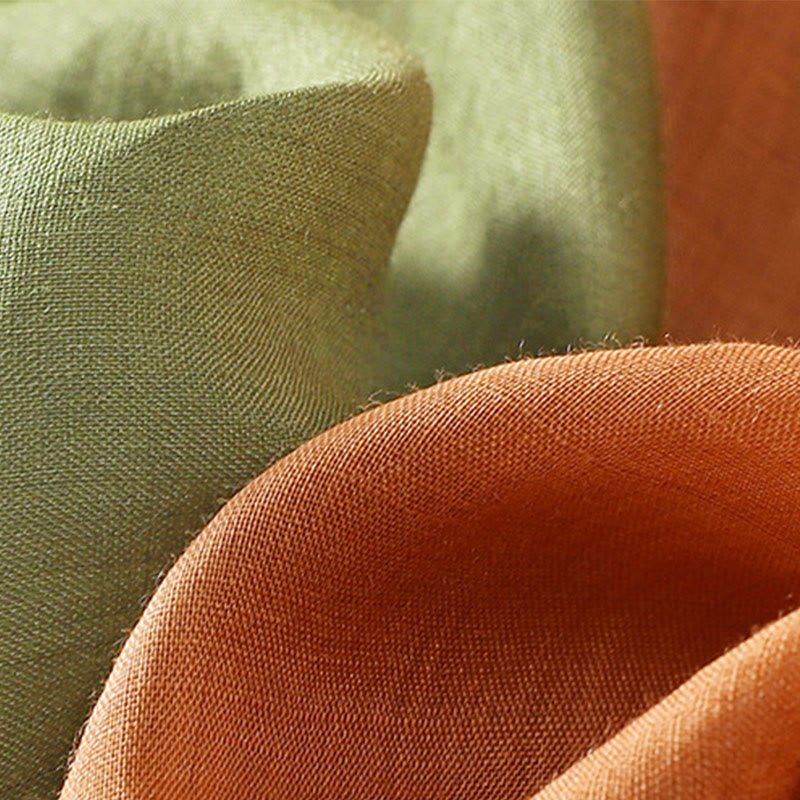 Camiseta de algodón y lino de media manga para mujer con bordado floral de Buddha Stones y dobladillo con abertura - image 20