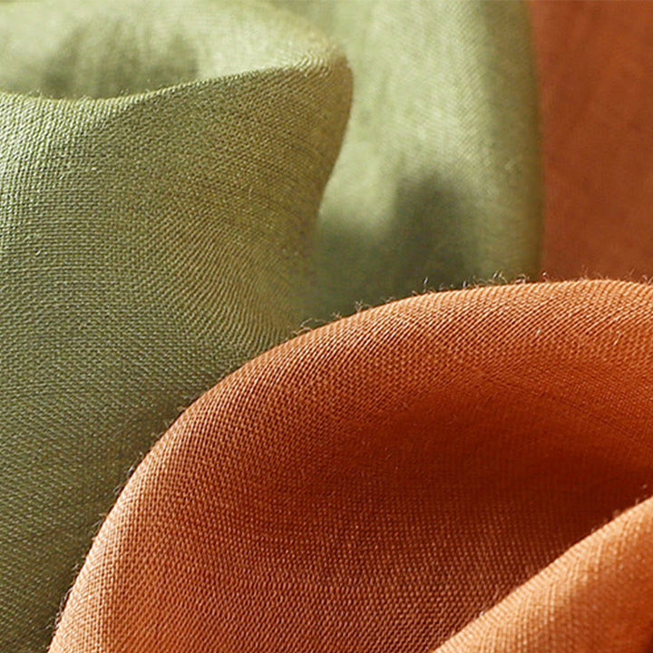 Camiseta de algodón y lino de media manga para mujer con bordado floral de Buddha Stones y dobladillo con abertura - image 20