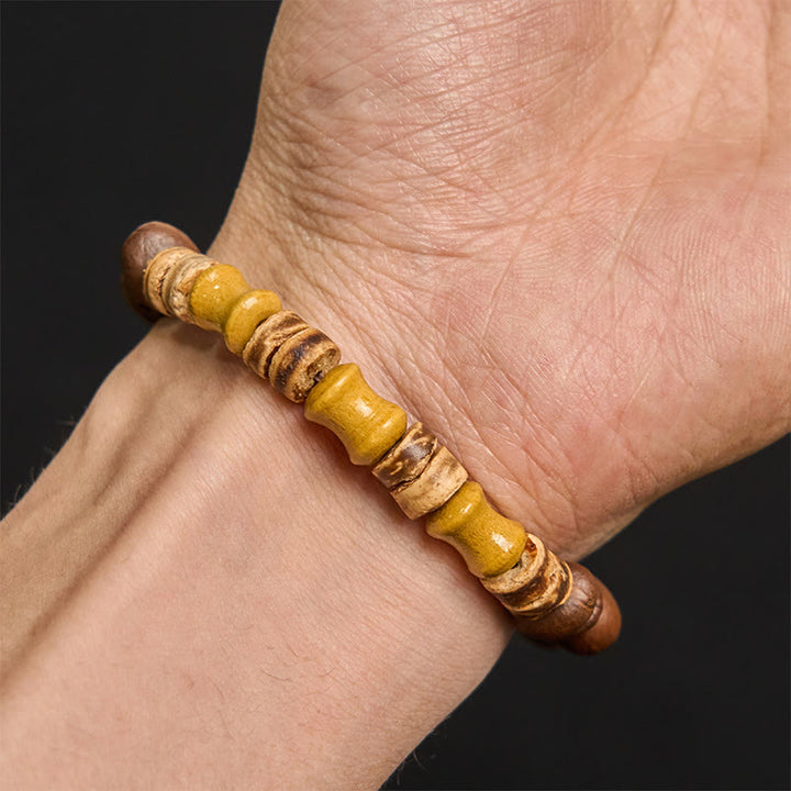 Pulsera positiva de jade, bambú, cáscara de coco y granos de café naturales hechos a mano con Buddha Stones - image 5