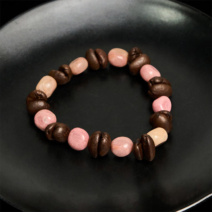 Pulsera de piedras irregulares de granos de café naturales hechos a mano con Buddha Stones - image 4