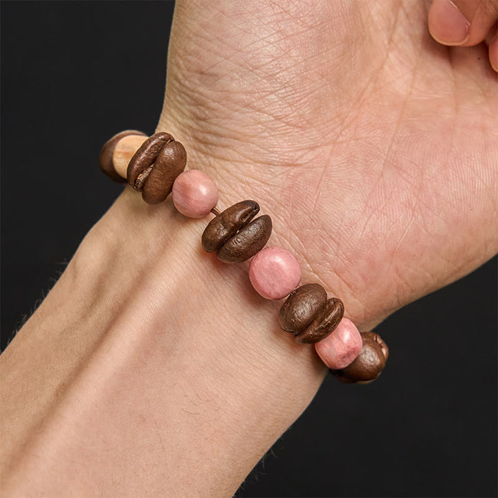 Pulsera de piedras irregulares de granos de café naturales hechos a mano con Buddha Stones - image 5