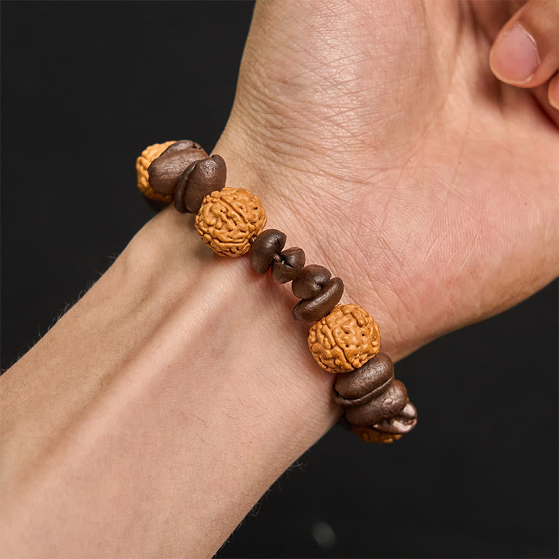Pulsera de la suerte hecha a mano con granos de café natural y semillas de Bodhi - image 4