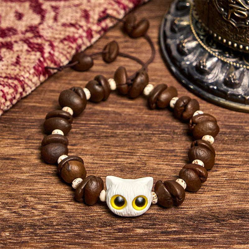 Pulsera de la paz con garra y semillas de bodhi, hecha a mano con granos de café naturales y Buddha Stones - image 9