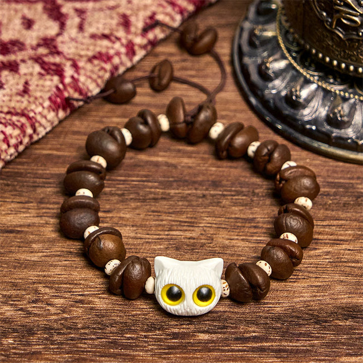 Pulsera de la paz con garra y semillas de bodhi, hecha a mano con granos de café naturales y Buddha Stones - image 9