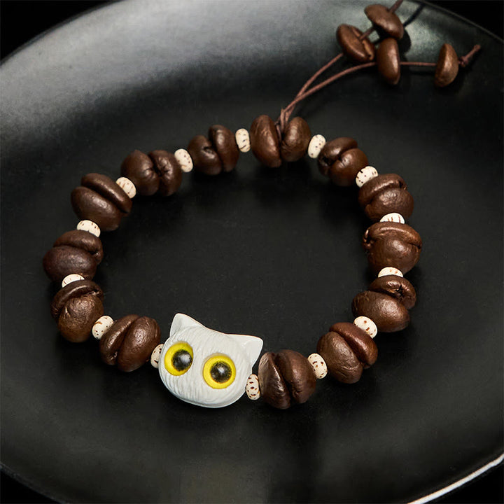 Pulsera de la paz con garra y semillas de bodhi, hecha a mano con granos de café naturales y Buddha Stones - image 12