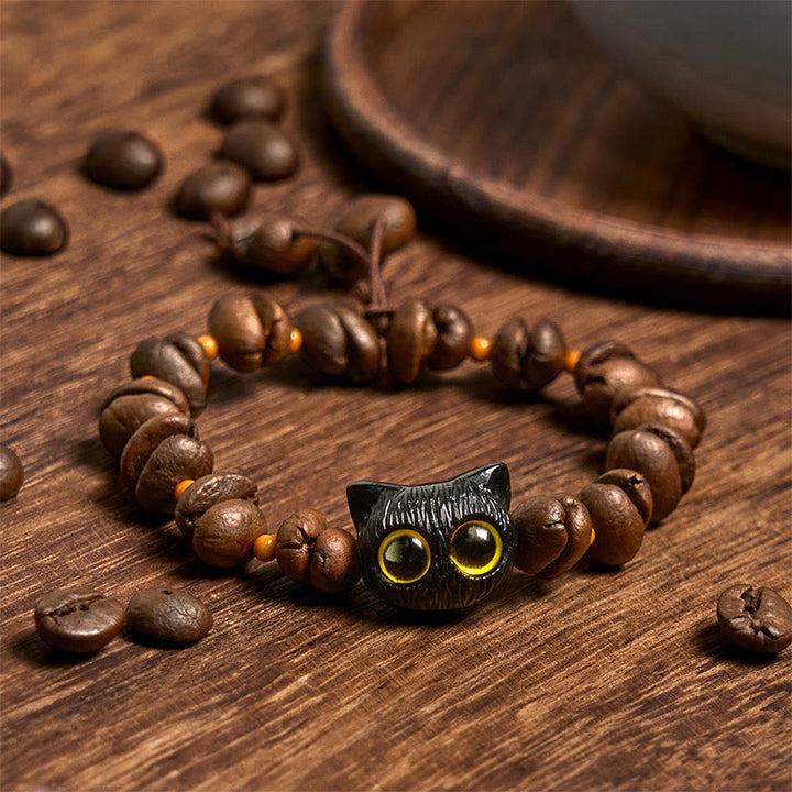 Pulsera de la paz con garra y semillas de bodhi, hecha a mano con granos de café naturales y Buddha Stones - image 2