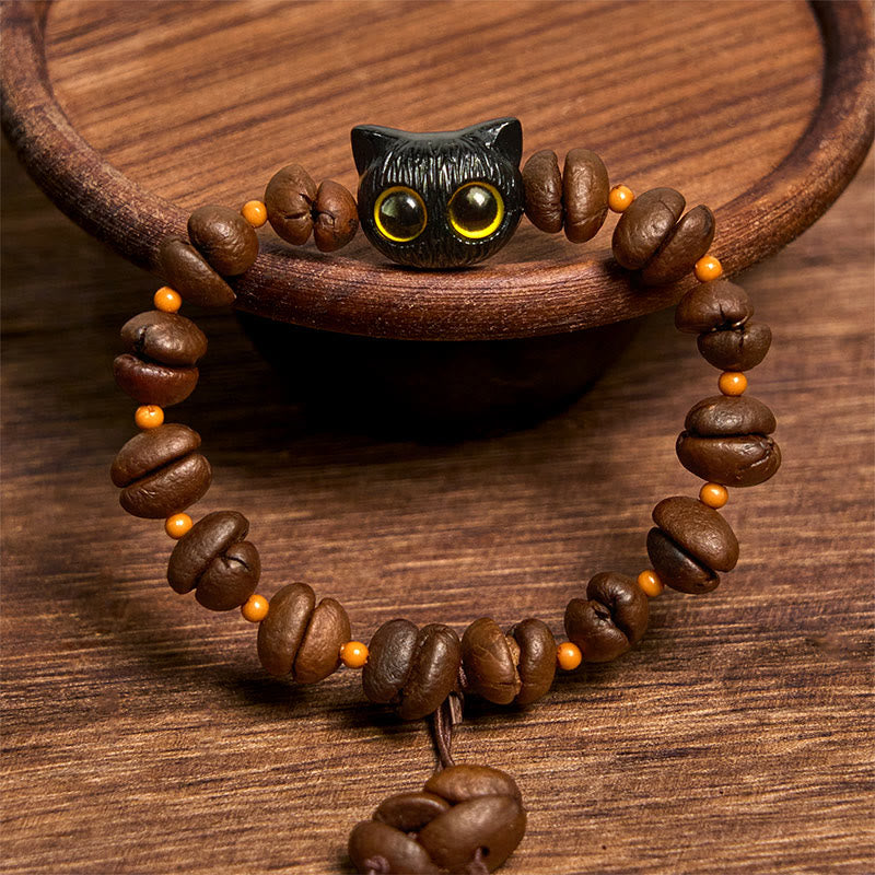 Pulsera de la paz con garra y semillas de bodhi, hecha a mano con granos de café naturales y Buddha Stones - image 4