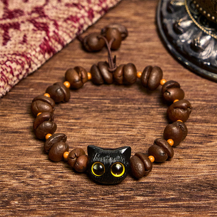 Pulsera de la paz con garra y semillas de bodhi, hecha a mano con granos de café naturales y Buddha Stones - image 3
