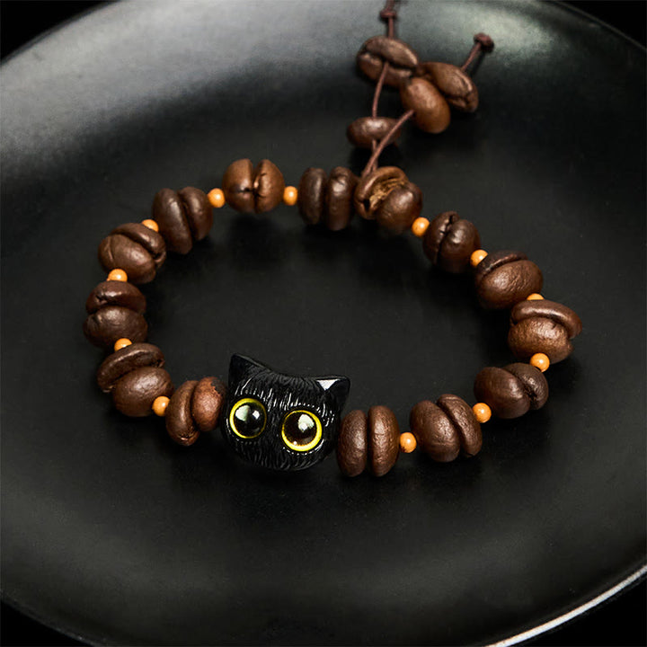 Pulsera de la paz con garra y semillas de bodhi, hecha a mano con granos de café naturales y Buddha Stones - image 6