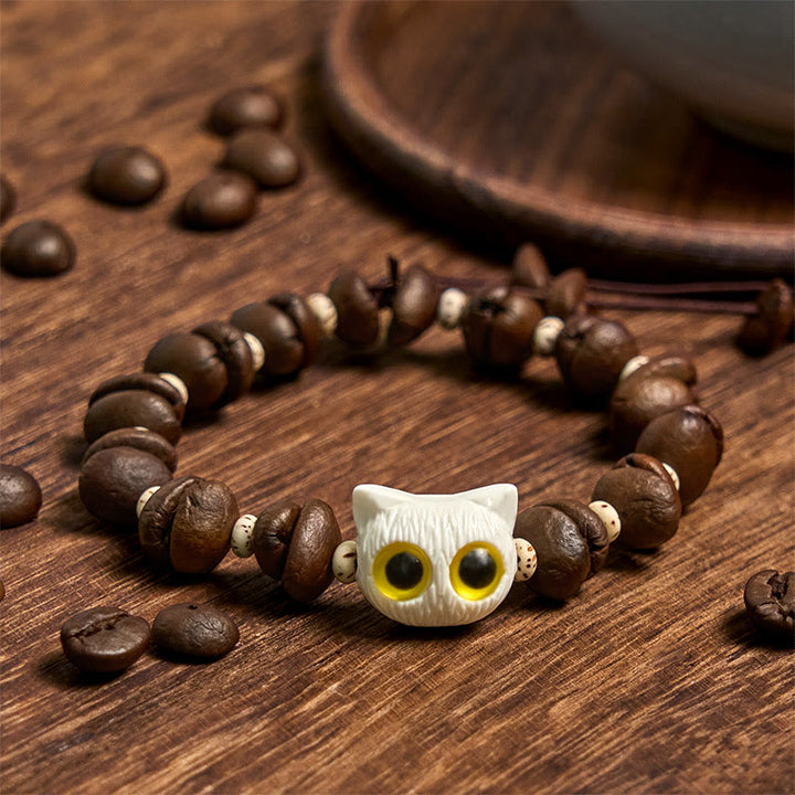Pulsera de la paz con garra y semillas de bodhi, hecha a mano con granos de café naturales y Buddha Stones - image 10