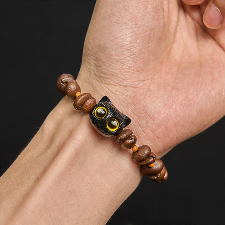 Pulsera de la paz con garra y semillas de bodhi, hecha a mano con granos de café naturales y Buddha Stones - image 5