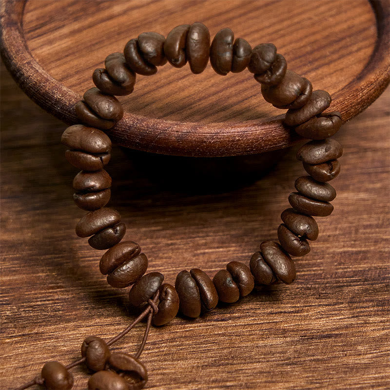 Pulsera de granos de café naturales hechos a mano con Buddha Stones - image 3