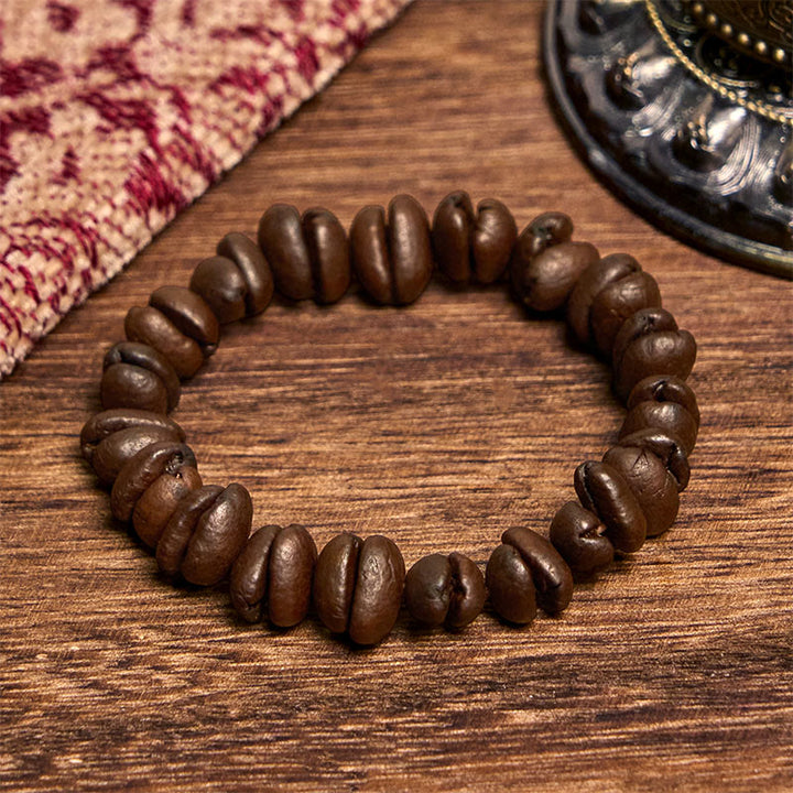 Pulsera de granos de café naturales hechos a mano con Buddha Stones - Granos de café (circunferencia de la muñeca: 14-17 cm) - image 6