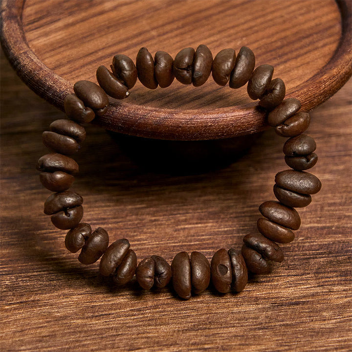 Pulsera de granos de café naturales hechos a mano con Buddha Stones - image 8