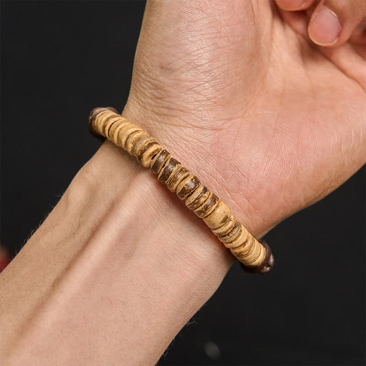 Pulsera de la felicidad hecha a mano con granos de café natural y cáscara de coco de Buddha Stones - image 4