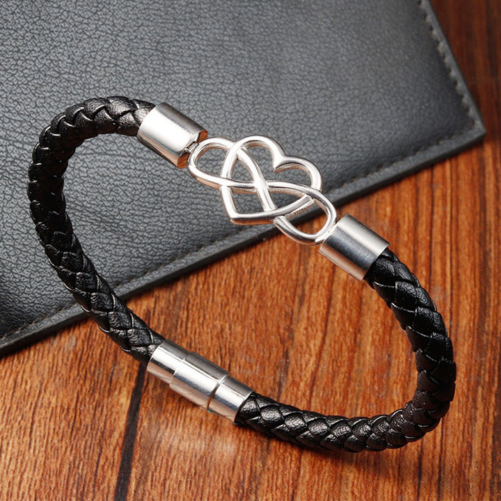 Pulsera de cuero geométrico con Buddha Stones y hebilla reforzada de acero y titanio - image 12
