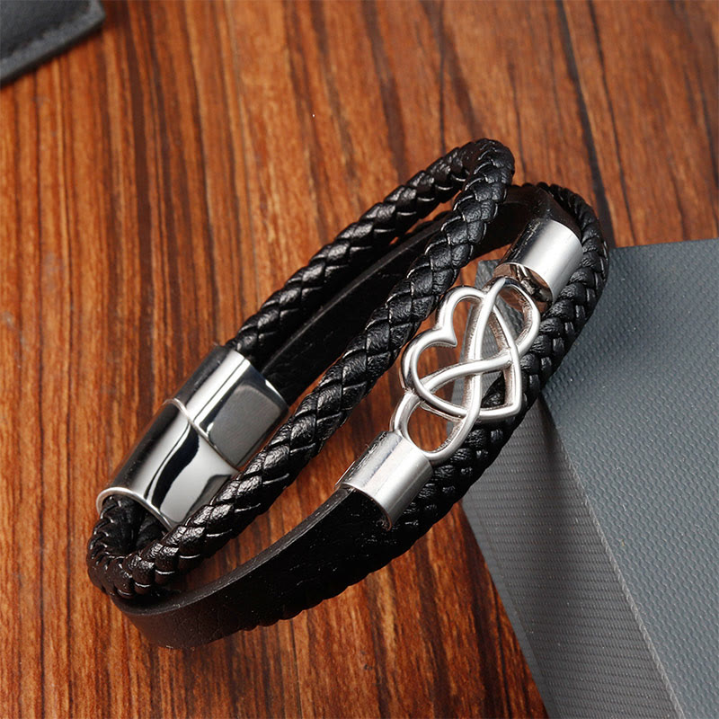 Pulsera de cuero geométrico con Buddha Stones y hebilla reforzada de acero y titanio - image 3