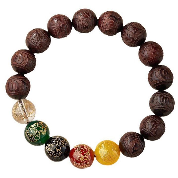 Buddha Stones pequeñas de sándalo rojo y cinco direcciones de los dioses de la riqueza y la calma - image 12